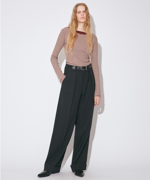 beautiful people（ビューティフルピープル）の「worsted doeskin     2tuck pants（スラックス・レディース・ブラック/ブルーグレー・38/36）」の7枚目の写真