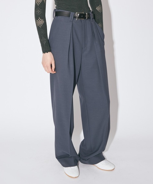 beautiful people（ビューティフルピープル）の「worsted doeskin     2tuck pants（スラックス・レディース・ブラック/ブルーグレー・38/36）」の9枚目の写真