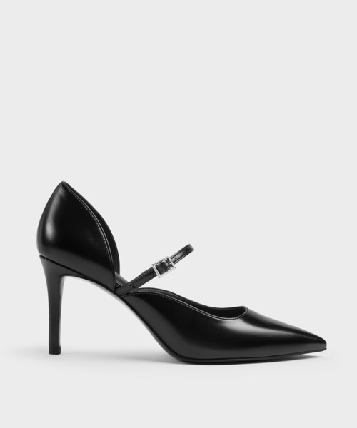 CHARLES & KEITH(チャールズ & キース)の「ポインテッドトゥ ドルセイメリージェーンパンプス(パンプス・レディース・ライトアッシュグレー/ブラック・24.5cm/23.5cm/23cm)」の1枚目の写真