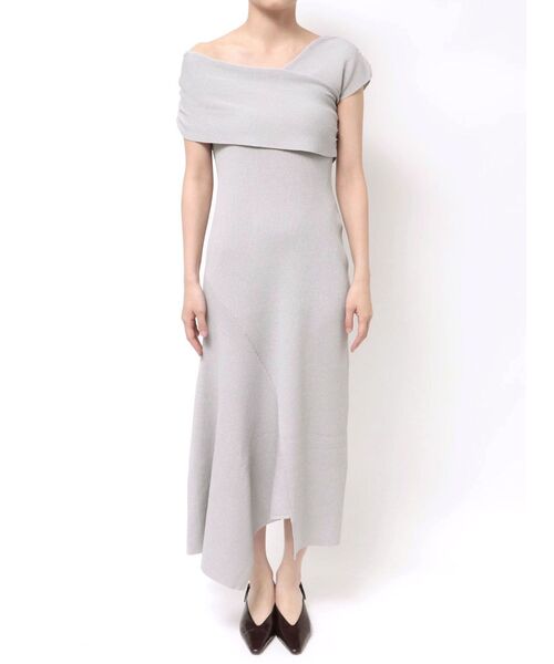 LAGUNAMOON（ラグナムーン）の「アシメオフショルリブニットワンピース（ワンピース・レディース・ライトグレー/ブラック/ミント・MEDIUM/SMALL）」の13枚目の写真