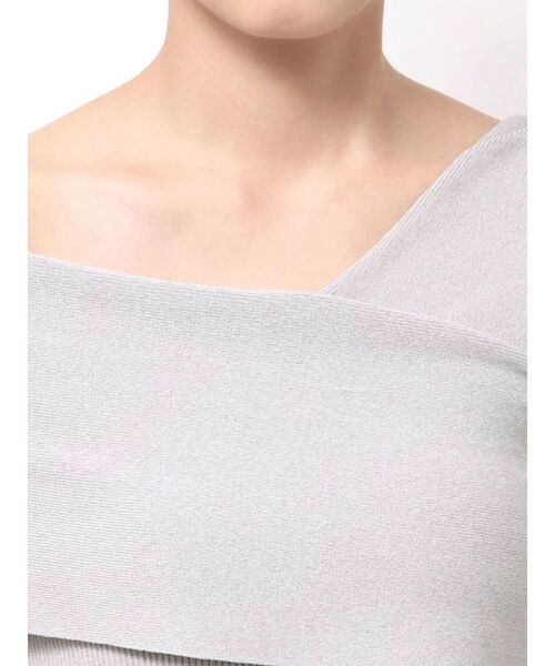 LAGUNAMOON（ラグナムーン）の「アシメオフショルリブニットワンピース（ワンピース・レディース・ライトグレー/ブラック/ミント・MEDIUM/SMALL）」の16枚目の写真