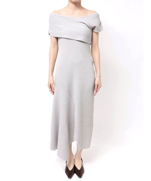 LAGUNAMOON（ラグナムーン）の「アシメオフショルリブニットワンピース（ワンピース・レディース・ライトグレー/ブラック/ミント・MEDIUM/SMALL）」の20枚目の写真