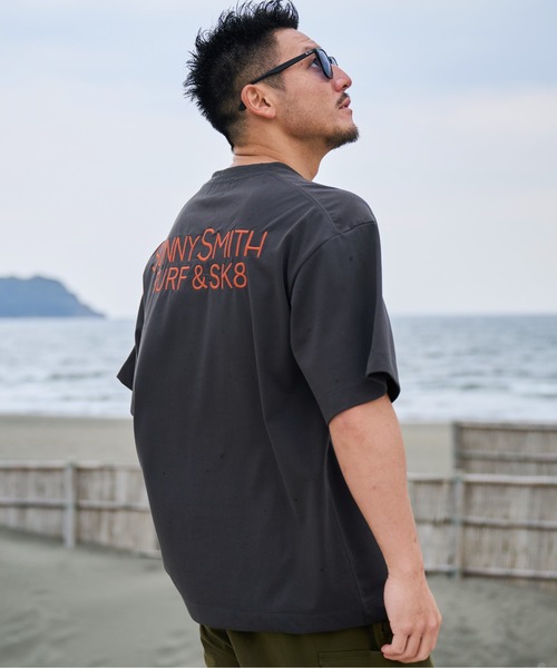 Sunny Smith(サニースミス)の「ヤシの木イラストロゴ両面刺繍Tシャツ(Tシャツ/カットソー・メンズ・ホワイト/スミクロ/アッシュグレー・LARGE/MEDIUM)」の4枚目の写真