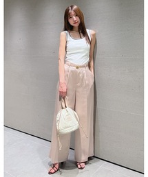 新品【THINGS THAT MATTER】サテン リネンワイドパンツ ピンク ソアパールサテンワイドパンツ｜BIGI online store - ビギ