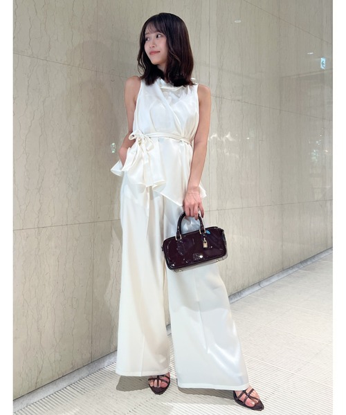 SNIDEL（スナイデル）の「サテンワイドパンツ（その他パンツ・レディース・アイボリー/ピンクベージュ/ネイビー・0/1）」の10枚目の写真