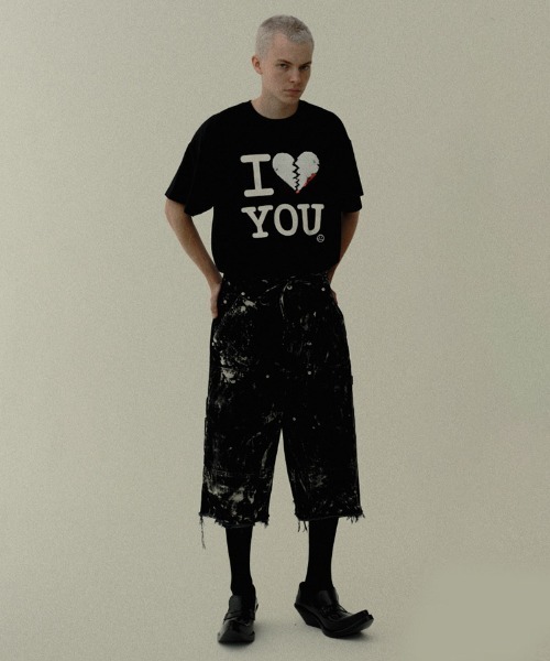 DISCOVERED（ディスカバード）の「mp13985-BLEACH HAKAMA SHORTS ショートパンツ(DC-SS26-PT-05)（その他パンツ・メンズ・ブラック/ホワイト・1/3）」の4枚目の写真