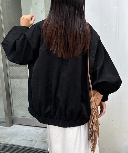 CIAOPANIC TYPY（チャオパニックティピー）の「【マルチウェイ】スウェードライクオーバージャケット（ブルゾン・レディース・ブラック/カーキ/キャメル・ONE SIZE）」の6枚目の写真