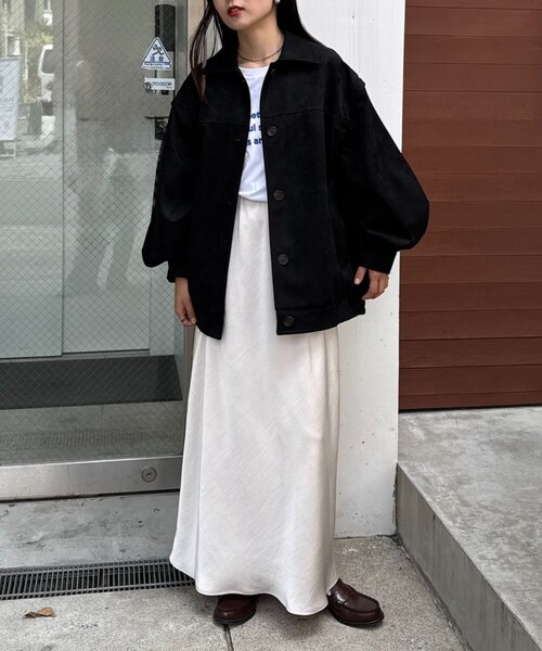 CIAOPANIC TYPY（チャオパニックティピー）の「【マルチウェイ】スウェードライクオーバージャケット（ブルゾン・レディース・ブラック/カーキ/キャメル・ONE SIZE）」の7枚目の写真