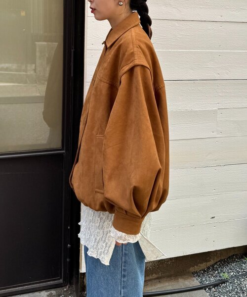 CIAOPANIC TYPY（チャオパニックティピー）の「【マルチウェイ】スウェードライクオーバージャケット（ブルゾン・レディース・ブラック/カーキ/キャメル・ONE SIZE）」の8枚目の写真