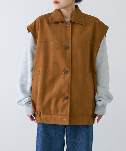 CIAOPANIC TYPY（チャオパニックティピー）の「【マルチウェイ】スウェードライクオーバージャケット（ブルゾン・レディース・ブラック/カーキ/キャメル・ONE SIZE）」の19枚目の写真