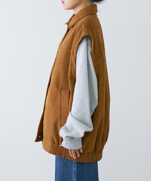 CIAOPANIC TYPY（チャオパニックティピー）の「【マルチウェイ】スウェードライクオーバージャケット（ブルゾン・レディース・ブラック/カーキ/キャメル・ONE SIZE）」の20枚目の写真