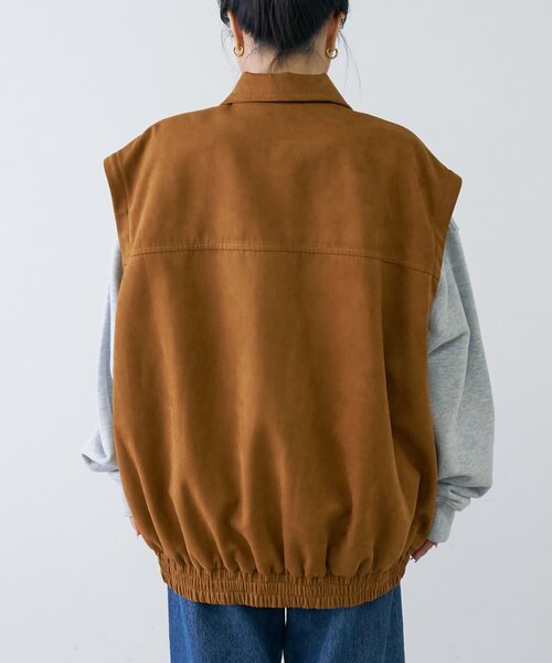 CIAOPANIC TYPY（チャオパニックティピー）の「【マルチウェイ】スウェードライクオーバージャケット（ブルゾン・レディース・ブラック/カーキ/キャメル・ONE SIZE）」の21枚目の写真