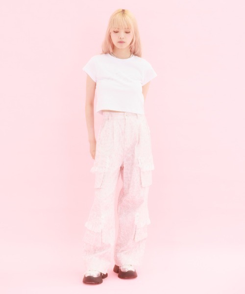 レースフリルカーゴデニム（その他パンツ）｜FickleBebe（フィクルベベ