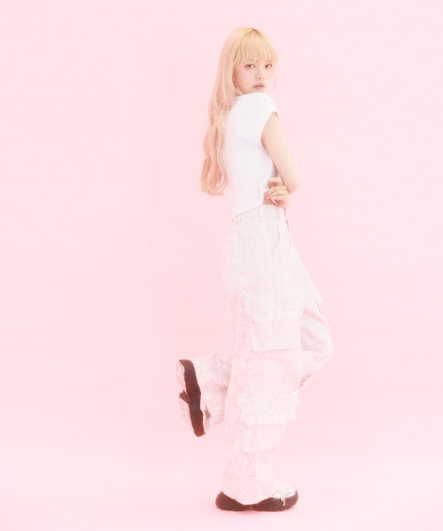 レースフリルカーゴデニム（その他パンツ）｜FickleBebe（フィクルベベ