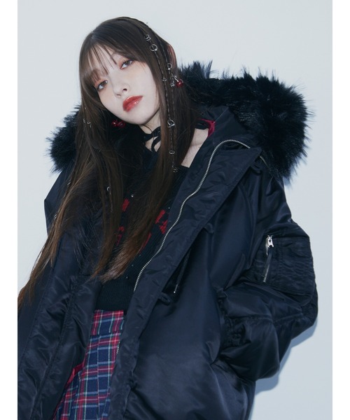 ルーズN-2Bブルゾン ファーフード付き（ブルゾン）｜jouetie