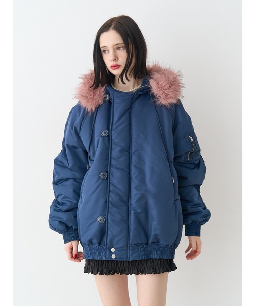 n2bジャケット　ピンク N-2B flight jacket pink 短丈 ファージャケット ピンク - メルカリ