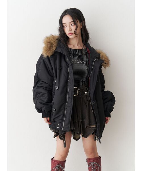 ルーズN-2Bブルゾン ファーフード付き（ブルゾン）｜jouetie