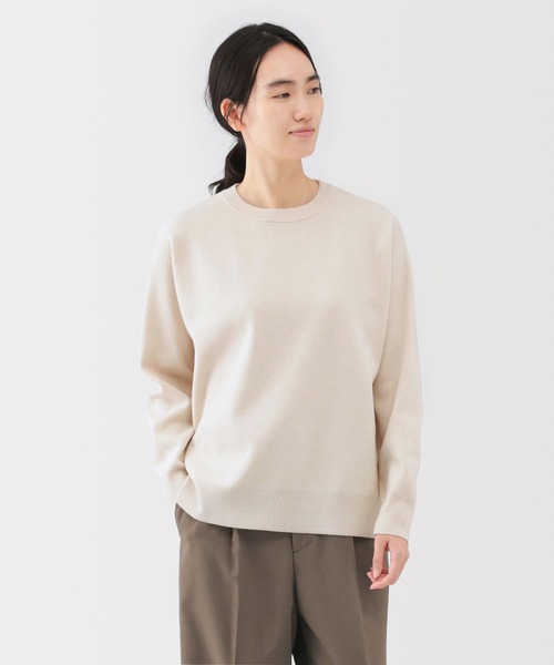 ホワイト ベージュ 編み込みニットセーター KOEISTORE（コウエイストア） メッシュニット サマーニット レディース