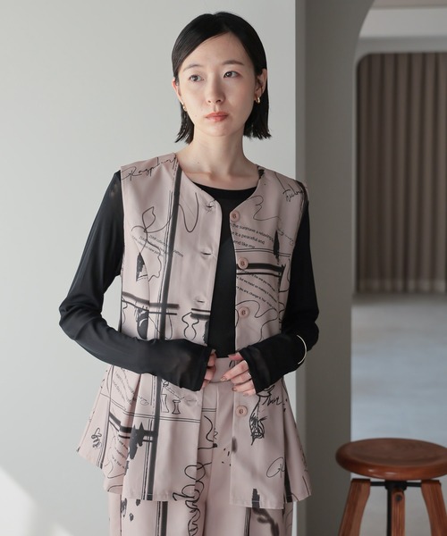 amini(アミニ)の「【2025 AW】アート柄プリントパンツ(その他パンツ・レディース・ネイビー/ブラック/ベージュ・MEDIUM)」の10枚目の写真