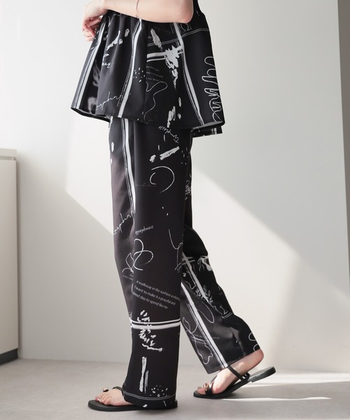 amini(アミニ)の「【2025 AW】アート柄プリントパンツ(その他パンツ・レディース・ネイビー/ブラック/ベージュ・MEDIUM)」の22枚目の写真