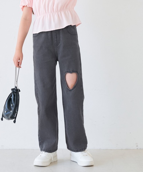 キッズ デニムハートデザインパンツ（その他パンツ）｜coca
