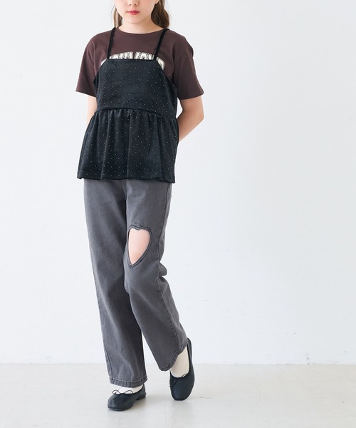 coca(coca)(コカ)の「キッズ デニムハートデザインパンツ(その他パンツ・キッズ・ブラック/ライトブルー・150/120/130/140)」の16枚目の写真
