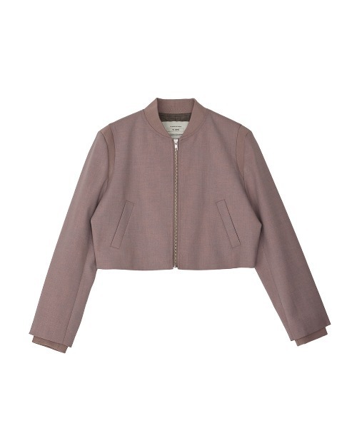セール】RIB DOCKING SHORT JACKET（ノーカラージャケット）｜Ameri