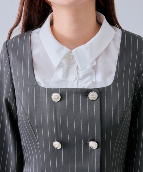 【新品•未使用】Belle Charme クラシカルフリルカラージャケット Belle Charme/セットアップ対応】クラシカルフリルカラー