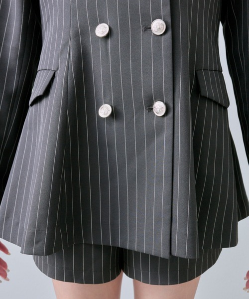 Belle Charme クラシカルフリルカラージャケット ブラック Belle Charme/セットアップ対応】クラシカルフリルカラー