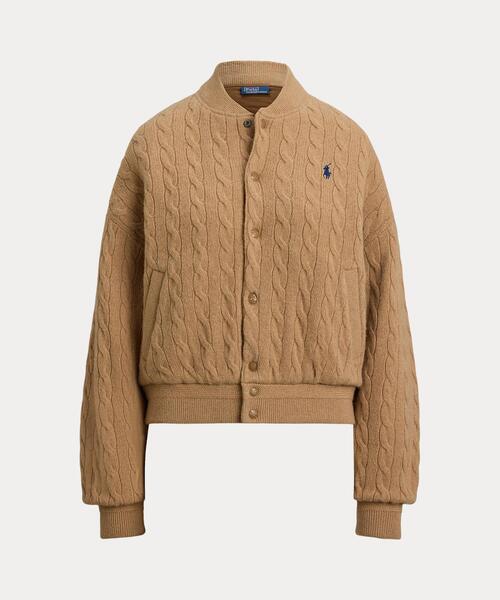 値下げ‼️新品POLO RALPH LAUREN★ウールカシミヤボンバージャケット POLO RALPH LAUREN ブルゾン アウター ケーブルニット ウール