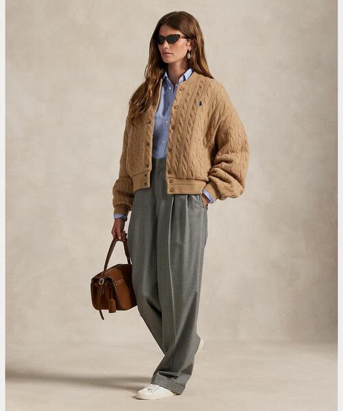 値下げ‼️新品POLO RALPH LAUREN★ウールカシミヤボンバージャケット RALPH LAUREN｜ケーブルニット ウールカシミヤ ボンバー ジャケット