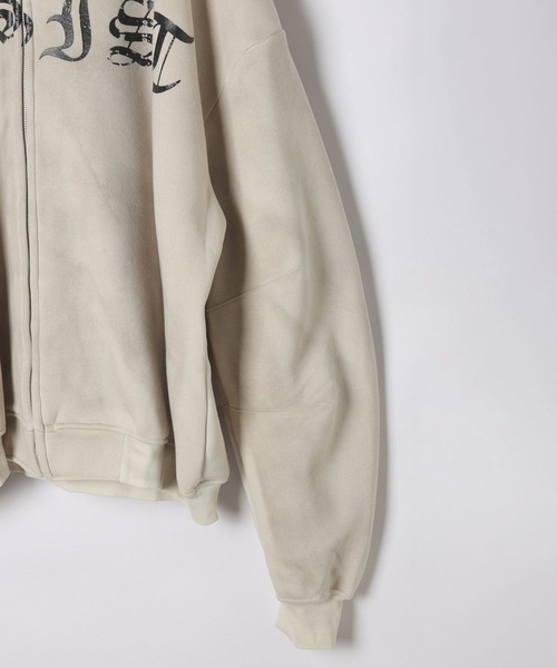 LAND MUSEUM（ランドミュージアム）の「【UNISEX】LAND MUSEUM／ゴシックロゴZIPパーカー（Tシャツ/カットソー・メンズ・ブラック/アイボリー・LARGE/MEDIUM）」の8枚目の写真