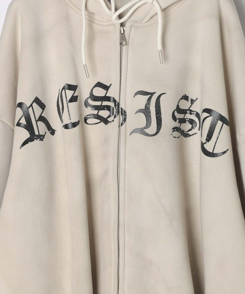 LAND MUSEUM（ランドミュージアム）の「【UNISEX】LAND MUSEUM／ゴシックロゴZIPパーカー（Tシャツ/カットソー・メンズ・ブラック/アイボリー・LARGE/MEDIUM）」の12枚目の写真