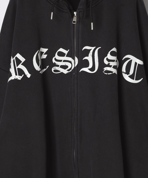 LAND MUSEUM（ランドミュージアム）の「【UNISEX】LAND MUSEUM／ゴシックロゴZIPパーカー（Tシャツ/カットソー・メンズ・ブラック/アイボリー・LARGE/MEDIUM）」の14枚目の写真