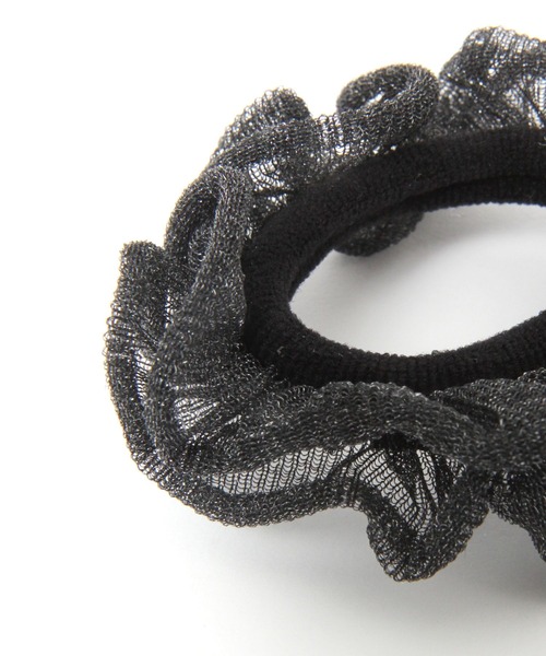 LOWRYS FARM(ローリーズファーム)の「3SETシアーフリルゴム 587927(ヘアゴム・レディース・ブラック・FREE)」の2枚目の写真