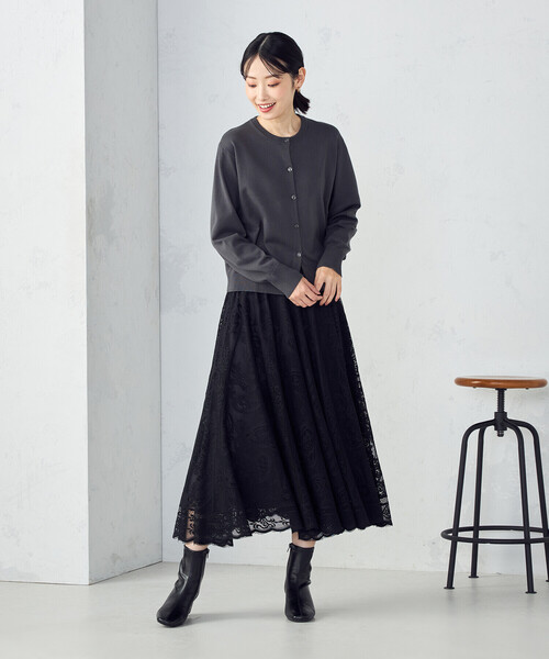 美品♡ドゥーズィエムクラス フレアスカート 黒 サーキュラー ウール