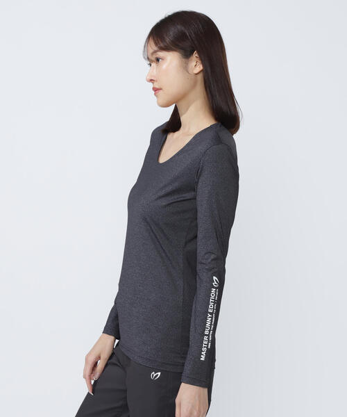 MASTERBUNNYEDITION ナイロンベア天竺長袖Uネックカットソー MASTER BUNNY EDITION】ボックスナイロンベア天竺長袖Uネック