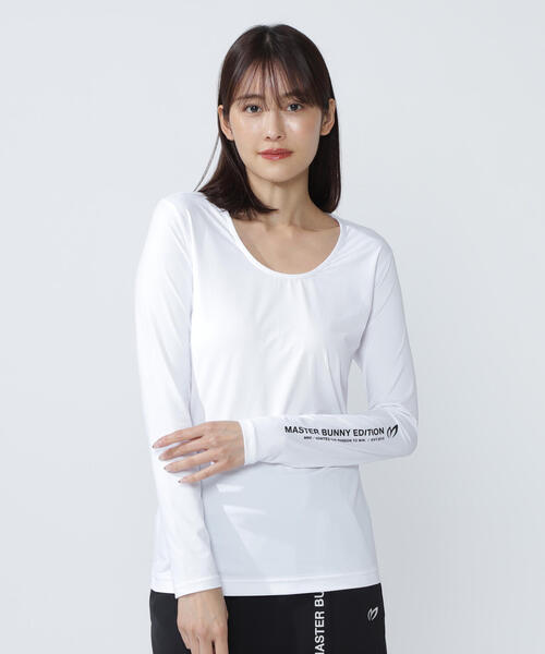 MASTERBUNNYEDITION ナイロンベア天竺長袖Uネックカットソー MASTER BUNNY EDITION】ボックスナイロンベア天竺長袖Uネック