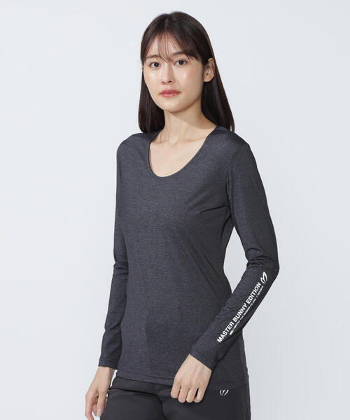 MASTERBUNNYEDITION ナイロンベア天竺長袖Uネックカットソー MASTER BUNNY EDITION】ボックスナイロンベア天竺長袖Uネック