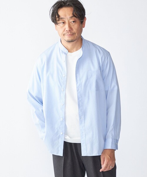 SHIPS（シップス）の「SHIPS: 140S ブロード バンドカラー シャツ（シャツ/ブラウス・メンズ・ライトブルー/ホワイト・SMALL/MEDIUM/LARGE/X-LARGE）」の8枚目の写真