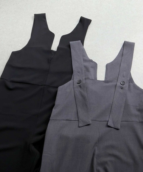 Bulue.（ブルー）の「【Bulue.】2wayデザインサロペット（サロペット/オーバーオール・レディース・ブラック/チャコールグレー・M）」の3枚目の写真