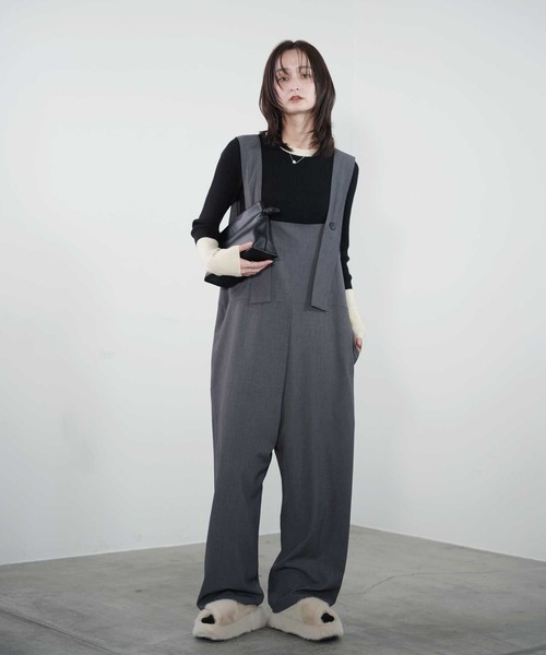 Bulue.（ブルー）の「【Bulue.】2wayデザインサロペット（サロペット/オーバーオール・レディース・ブラック/チャコールグレー・M）」の16枚目の写真