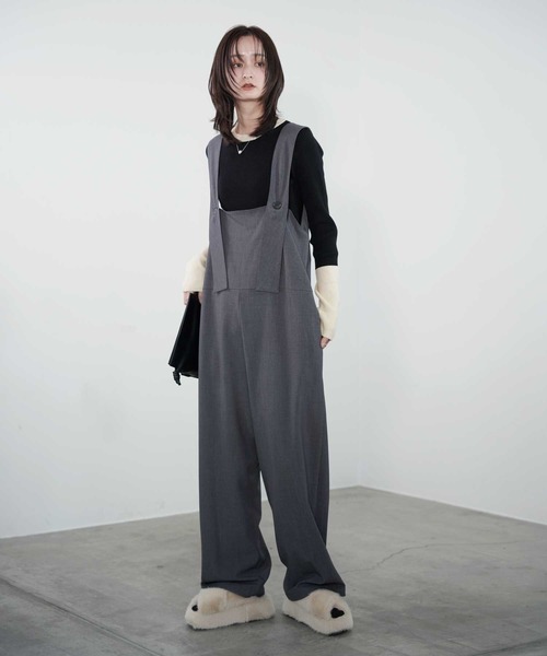 Bulue.（ブルー）の「【Bulue.】2wayデザインサロペット（サロペット/オーバーオール・レディース・ブラック/チャコールグレー・M）」の19枚目の写真