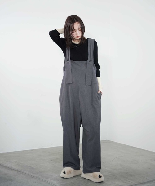 Bulue.（ブルー）の「【Bulue.】2wayデザインサロペット（サロペット/オーバーオール・レディース・ブラック/チャコールグレー・M）」の21枚目の写真