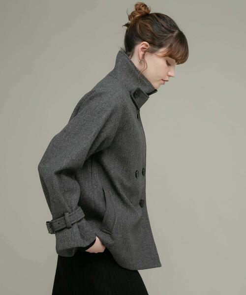 メルトンジャージースタンドカラーコート（その他アウター）｜URBAN