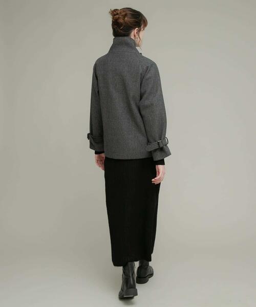 メルトンジャージースタンドカラーコート（その他アウター