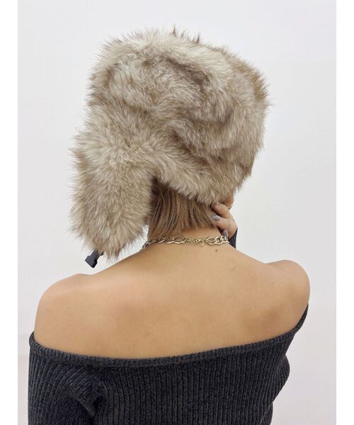 EVRIS（エヴリス）の「フェイクファーフライトキャップ（キャップ・レディース・ブラック/ベージュ・FREE）」の22枚目の写真