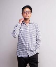 MEN'S MELROSE | HITOYOSHIダブルネーム | クラシカルチェック ワイドカラーシャツ(シャツ/ブラウス)