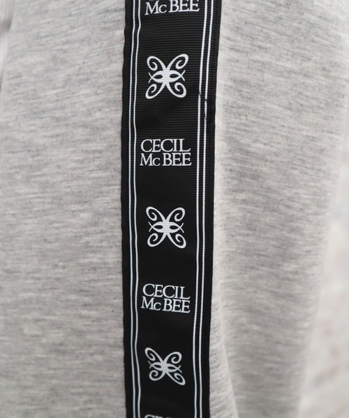 CECIL McBEE(セシルマクビー)の「サイドジャガードロゴ ダンボールニットパンツ(スウェットパンツ・レディース・グレー/ブラック・LARGE/MEDIUM)」の11枚目の写真