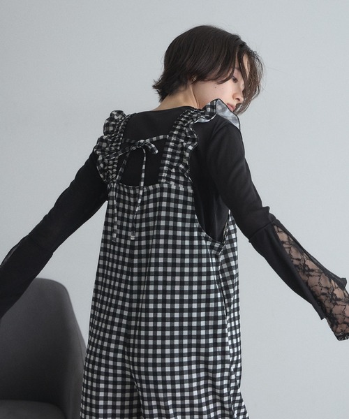 &. NOSTALGIA（アンドドットノスタルジア）の「【ZOZO限定】カットジョーゼットオールインワン（つなぎ/オールインワン・レディース・チェック/ドット・M）」の18枚目の写真